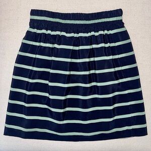 Club Monaco Navy Blue Striped Silk Skirt, XS